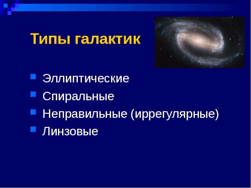 Типы галактик Эллиптические