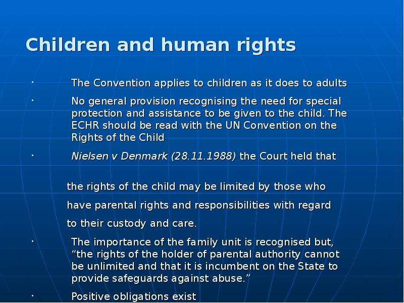 Children and human rights The