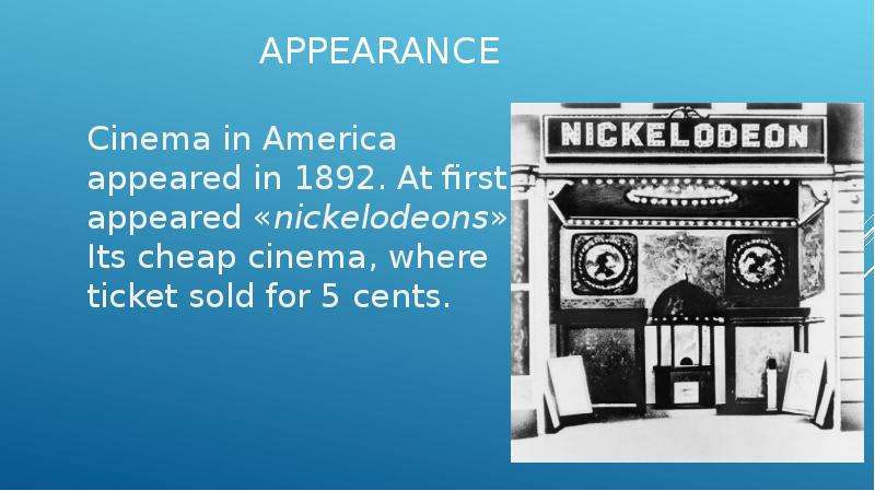 Appearance Cinema in America