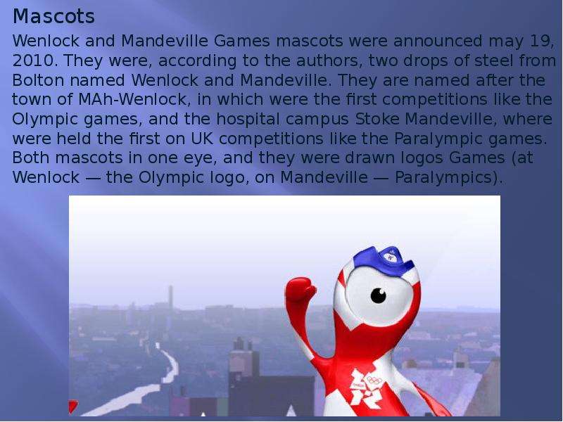 Mascots Wenlock and