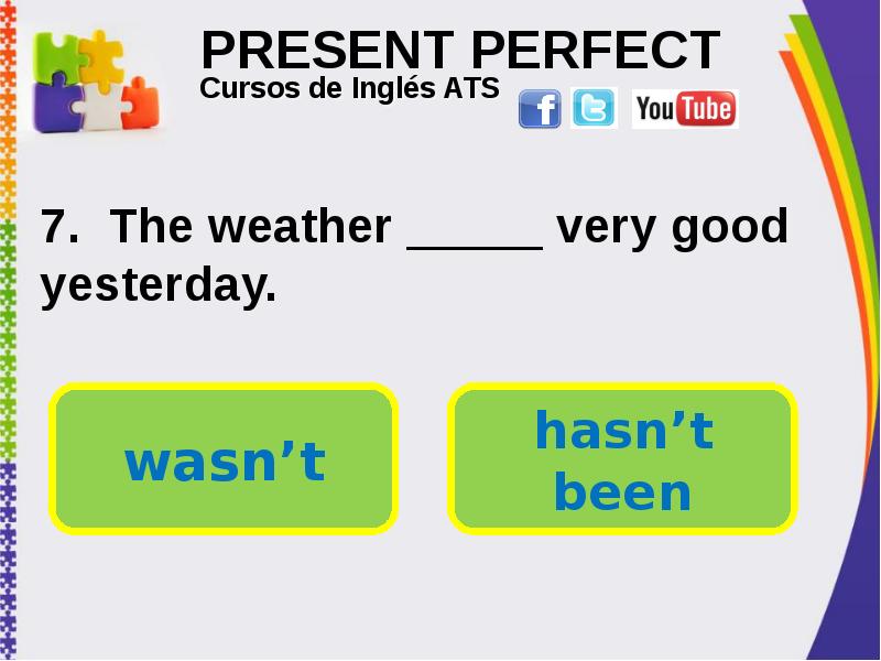 PRESENT PERFECT . The weather