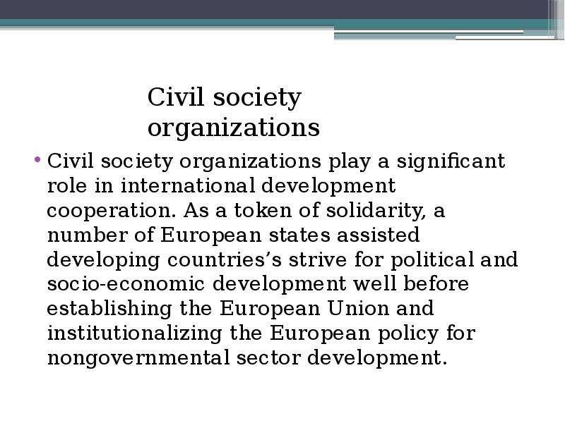 Civil society organizations