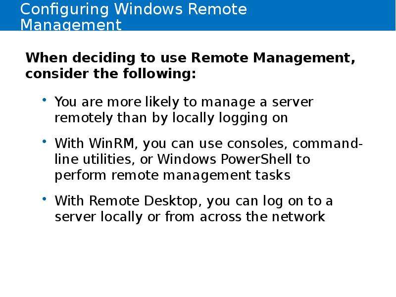 Configuring Windows Remote