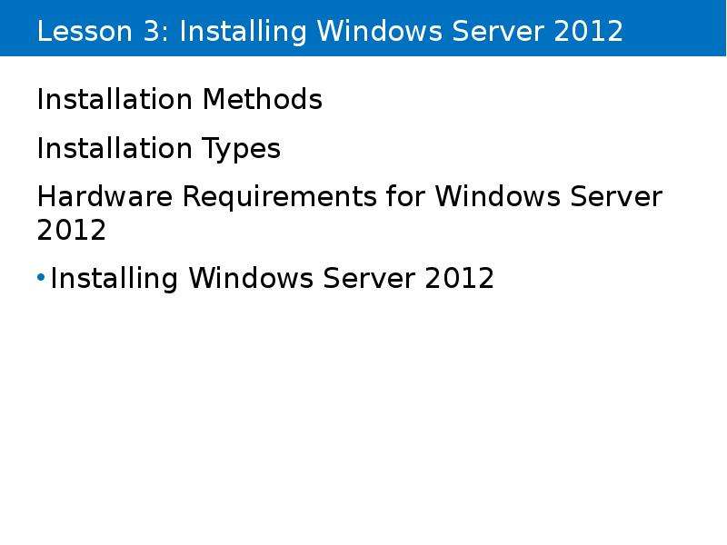 Lesson Installing Windows