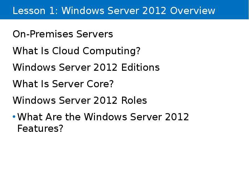Lesson Windows Server