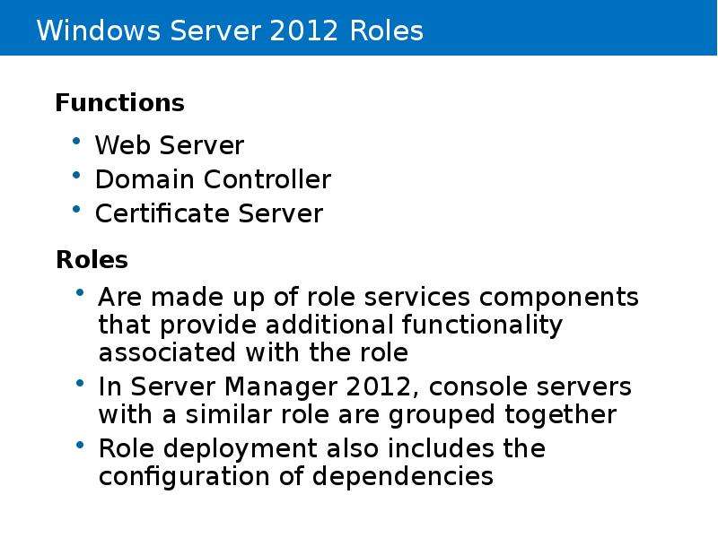 Windows Server Roles