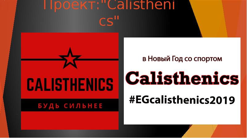 Презентация Проект "Calisthenics". Объединить и сплотить спортсменов любителей разного возраста, уровня и видов спорта в одном комьюнити