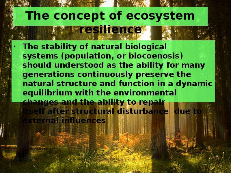The concept of ecosystem