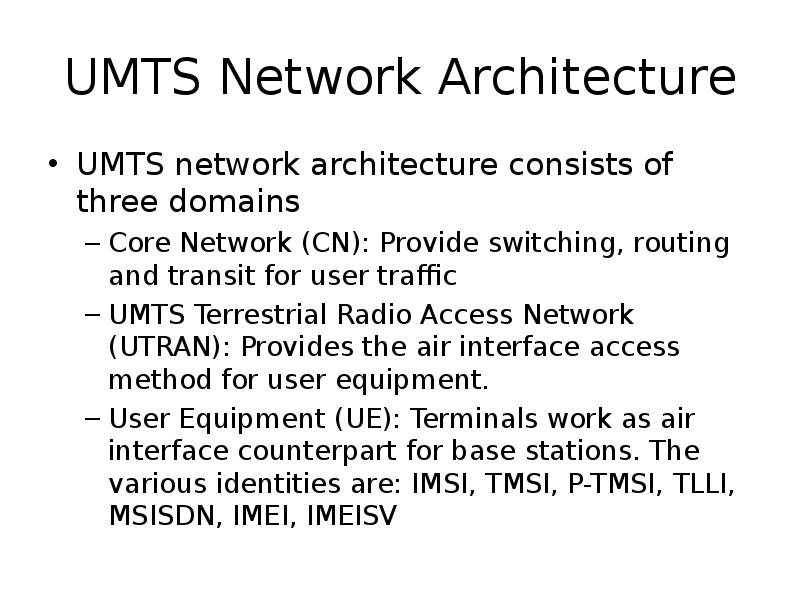 UMTS Network Architecture
