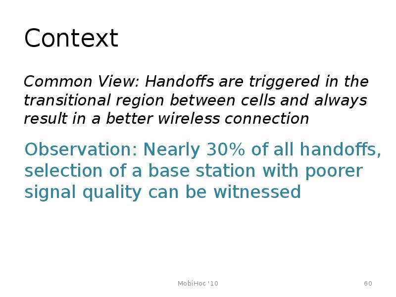 Context Common View Handoffs