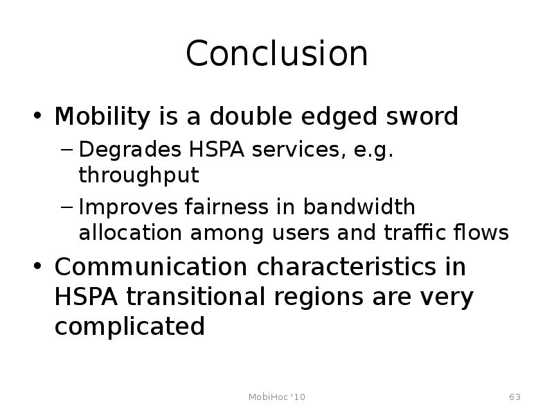 Conclusion Mobility is a