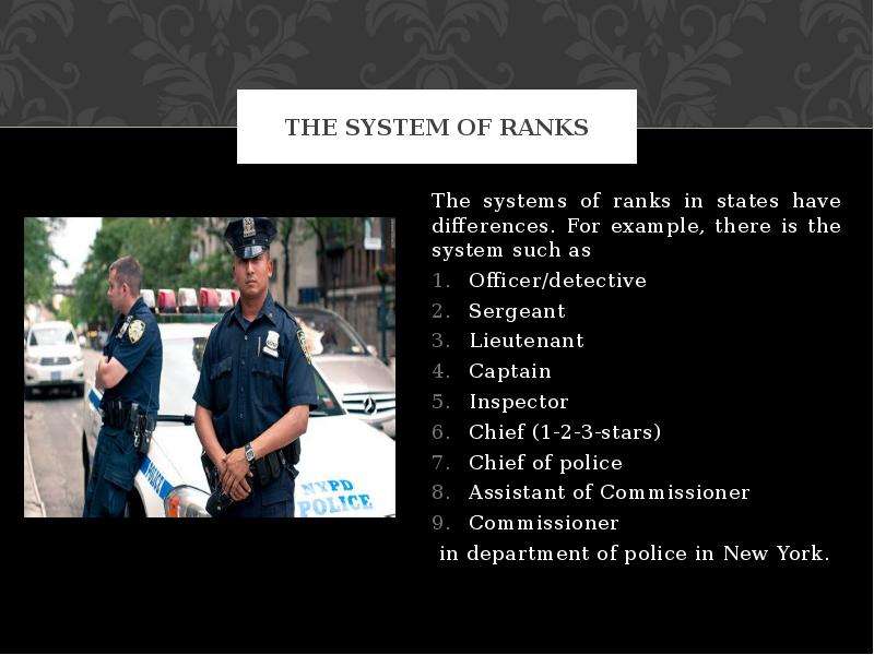 The system of ranks The