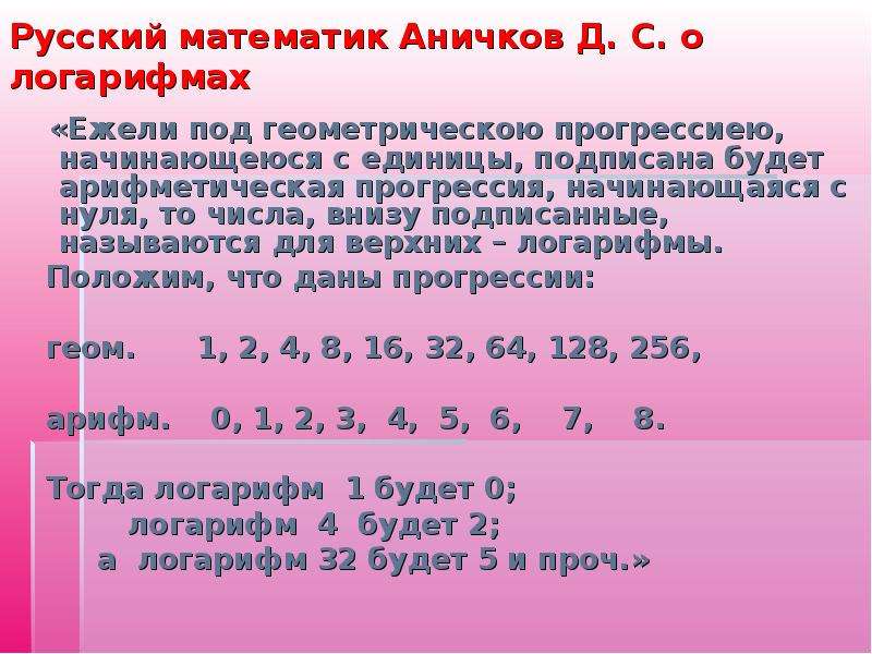 Русский математик Аничков Д.