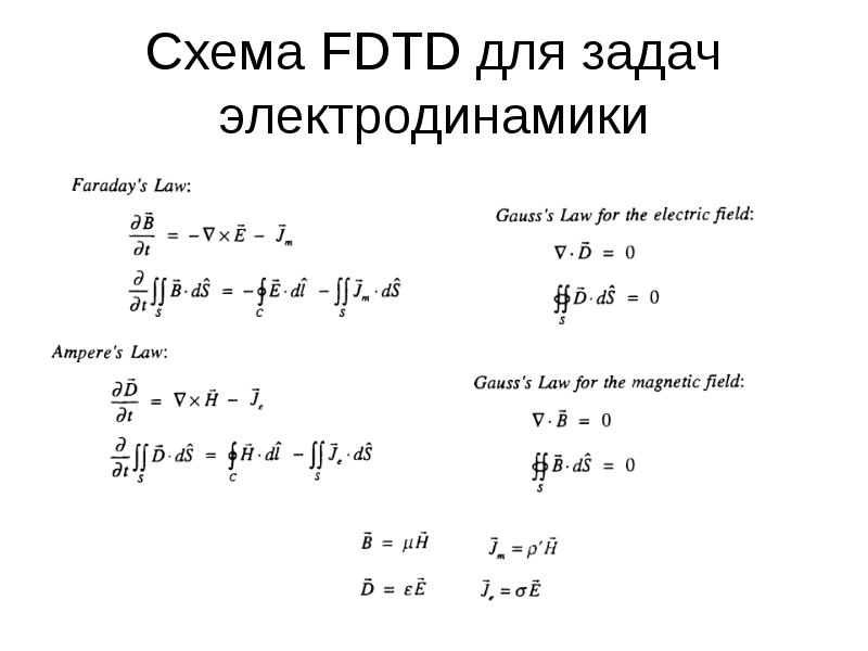 Схема FDTD для задач